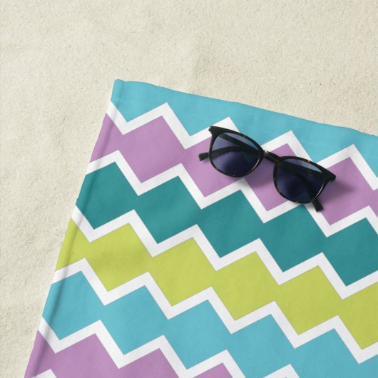 Serviette De Plage Teal Aqua Geometric Pattern (En situation)