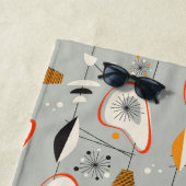 Serviette De Plage Teal géométrique et motif bleu (En situation)