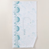 Serviette De Plage Teal Oceanic Pearls Personalised Beach Towel (Devant)