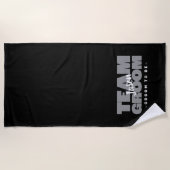 Serviette De Plage Team Groom To Be Name Mariage Cool Retro Black (Devant)