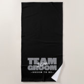 Serviette De Plage Team Groom To Be Name Mariage Cool Retro Black (Devant)