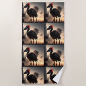 Serviette De Plage "Techno-Feathers : Le robot futuriste Emu" (Devant)