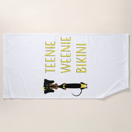 Serviette De Plage Teckel minuscule de bikini (Devant)