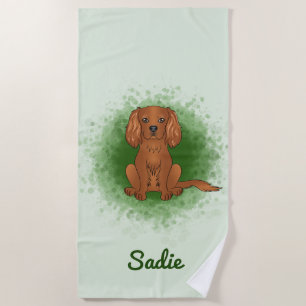 Serviette De Plage Teckie Cavalier King Charles Spaniel Chien sur Ver