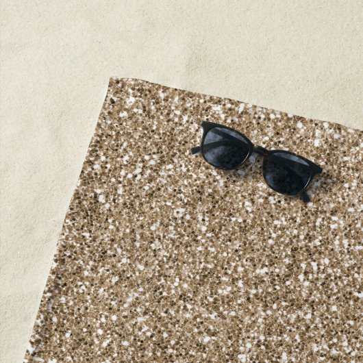 Serviette De Plage Teddy Bear Brown Gold Parties scintillant (En situation)