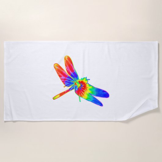 Serviette De Plage Tee de dragonfly Dye arc-en-ciel (Devant)