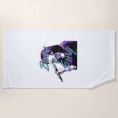Serviette De Plage TEE Né pour chanter (Devant)