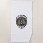 Serviette De Plage Tee shirt graphique de chat de cathédrale gothique (Devant)