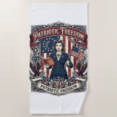 Serviette De Plage Tee-shirt graphique vectoriel enseignant patriotiq (Devant)