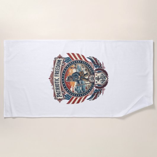 Serviette De Plage Tee-shirt graphique vectoriel Patriotic Beachcombe (Devant)