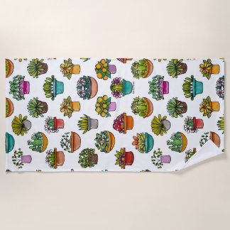 Serviette De Plage Teindre les plantes dans des pots