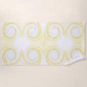 Serviette De Plage Teinture tourbillon funky rétro super jaune blanc (Devant)