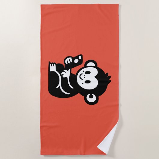 Serviette De Plage Téléphone singe (Devant)