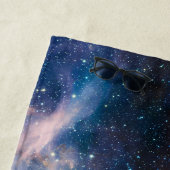 Serviette De Plage Télescope Nebula Hubble Carina Rouge et Bleu (En situation)
