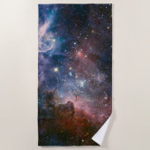 Serviette De Plage Télescope Nebula Hubble Carina Rouge et Bleu (Devant)