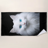 Serviette De Plage Telo Mare Gatto Bianco  (Devant)