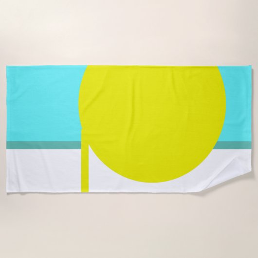 Serviette De Plage Téméraire Abstrait Cercle Turquoise Vert Jaune (Devant)