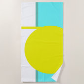 Serviette De Plage Téméraire Abstrait Cercle Turquoise Vert Jaune (Devant)