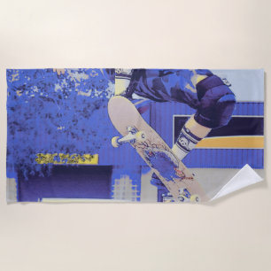 Serviette De Plage Temps d'antenne - Skateboarder