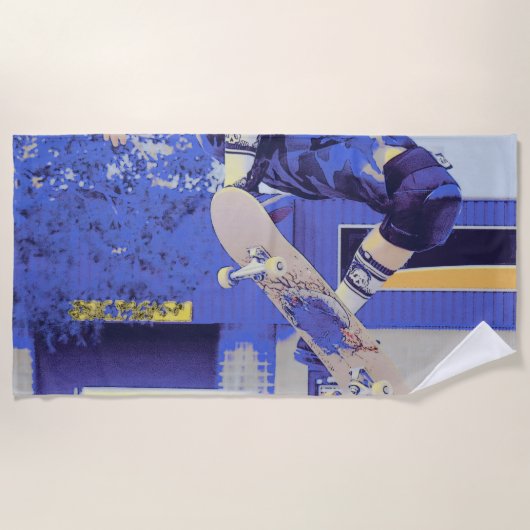 Serviette De Plage Temps d'antenne - Skateboarder (Devant)