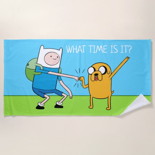 Serviette De Plage Temps d'aventure | Finn & Jake Fist Bump (Devant)