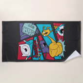 Serviette De Plage Temps d'aventure | Graphique du panneau d'action (Devant)