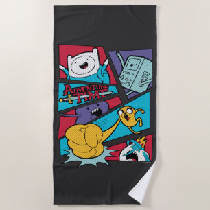 Serviette De Plage Temps d'aventure Graphique du panneau d'action