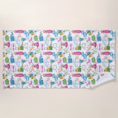 Serviette De Plage Temps d'aventure | Motif d'appel de caractères (Devant)