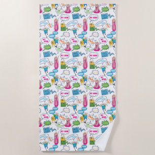 Serviette De Plage Temps d'aventure Motif d'appel de caractères