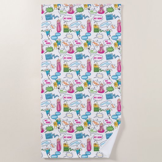 Serviette De Plage Temps d'aventure | Motif d'appel de caractères (Devant)