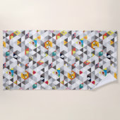 Serviette De Plage Temps d'aventure | Motif de caractères triangulair (Devant)