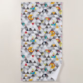 Serviette De Plage Temps d'aventure | Motif de caractères triangulair (Devant)