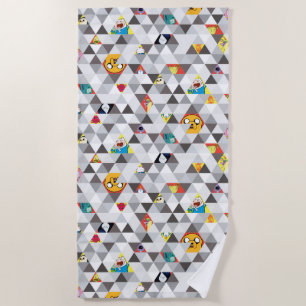 Serviette De Plage Temps d'aventure Motif de caractères triangulair