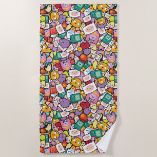 Serviette De Plage Temps d'aventure Motif de jeu de caractères