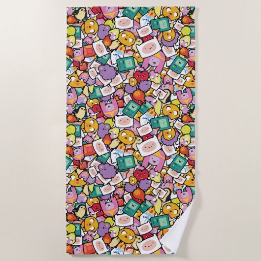 Serviette De Plage Temps d'aventure | Motif de jeu de caractères (Devant)