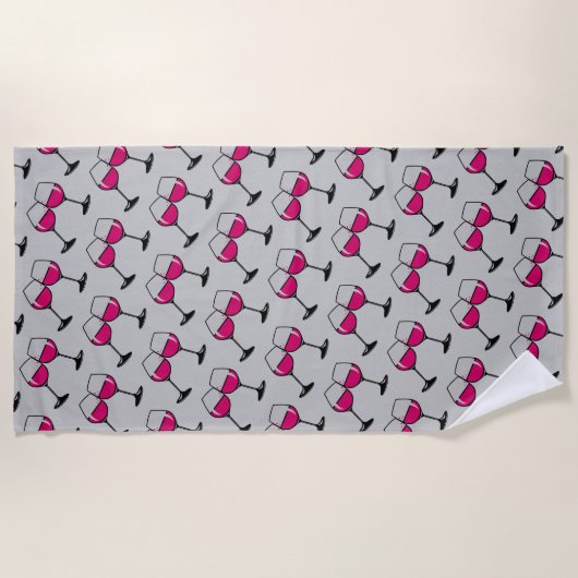 Serviette De Plage temps de vin (Devant)