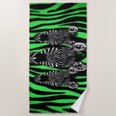 Serviette De Plage Tendance Lime Zebra Herd sur Zebra Imprimer (Devant)