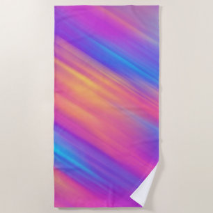 Serviette De Plage Tendance Neon bleu clair rose jaune Abstrait