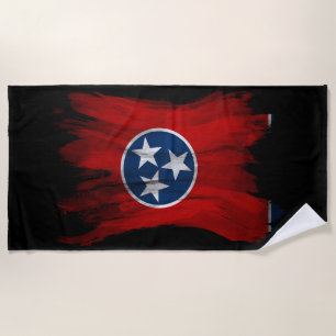 Serviette De Plage Tennessee state flag brush stroke, Tennessee flag