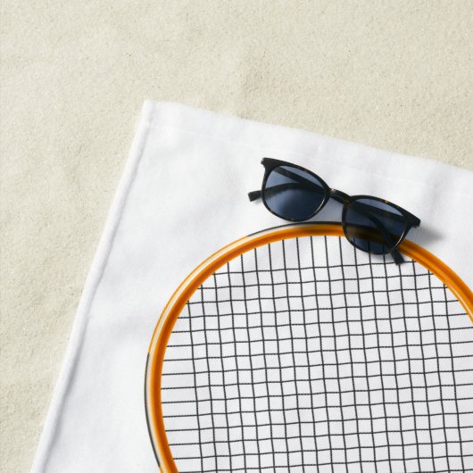 Serviette De Plage Tennis de nom et de texte personnalisés (En situation)