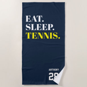 Serviette De Plage Tennis de sommeil personnalisé