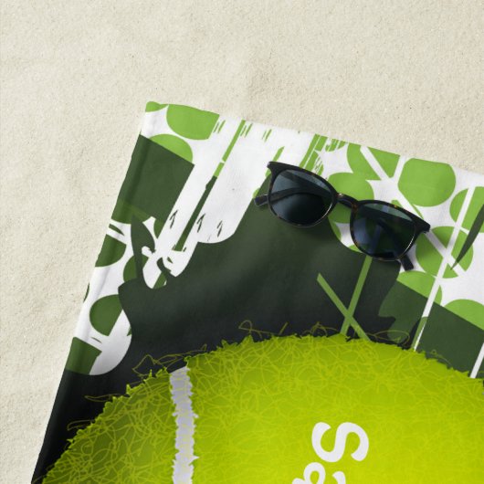 Serviette De Plage Tennis Design Beach Towel (En situation)