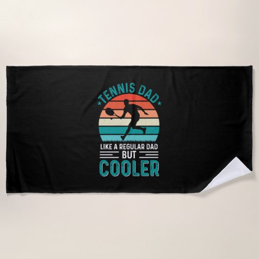 Serviette De Plage Tennis Papa Retro Sunset (Devant)