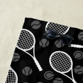 Serviette De Plage Tennis Racket Ball Motif Initial & Nom Monogramme (En situation)