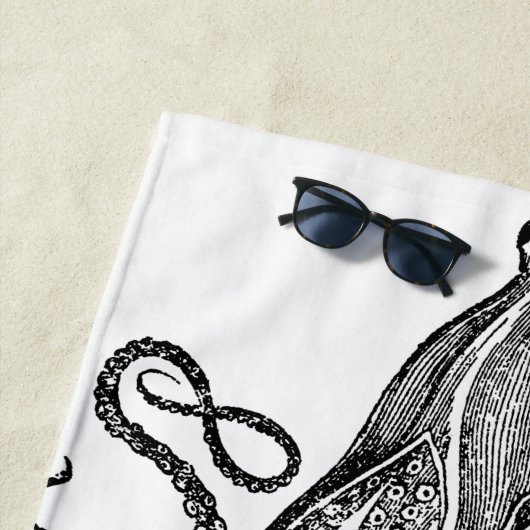 Serviette De Plage Tentacles | Octopus Thème Nom Personnalisé (En situation)