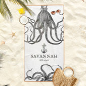 Serviette De Plage Tentacles | Octopus Thème Nom Personnalisé
