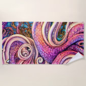 Serviette De Plage Tentacles roses Kraken Octopus (Devant)