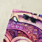 Serviette De Plage Tentacles roses Kraken Octopus (En situation)