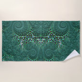 Serviette De Plage Tentacules tournoyants turquoises Octopus Fractal  (Devant)