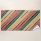 Serviette De Plage Terracotta Brown Vert Noir sur papier aquarelle (Devant)